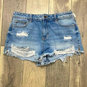 Cello Distressed Ripped Jean Shorts Size M